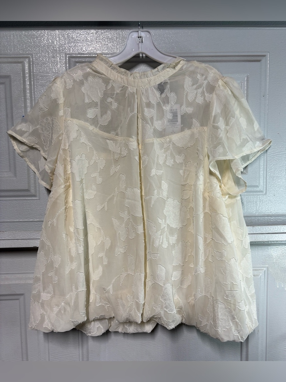 torrid Ivory Floral Lace Short Sleeve Blouse